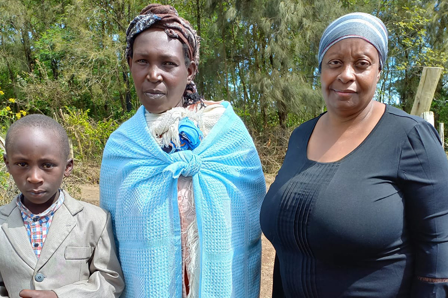 Little Ben with her mother and our treasurer